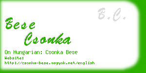 bese csonka business card